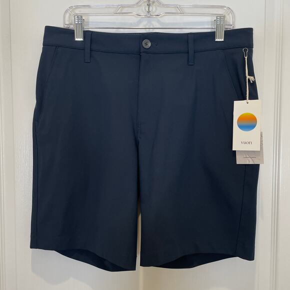 Vuori Mens Meta Shorts 8" Ink Navy Blue Technical Athleisure NWT 32 - Picture 2 of 5